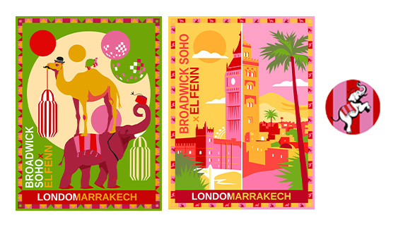 BOLD BRIGHT ILLUSTRATIONS FOR BROADWICK SOHO x EL FENN MERCHANDISE