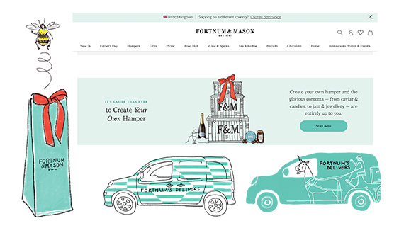 Fortnum & Mason in-house illustrations