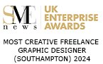 Most Creative Freelance Graphic Designer 2024 Southampton award logo