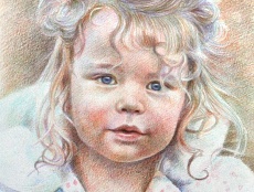 Pencil portrait drawing of a young girl