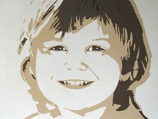 graphic portrait of a young boy