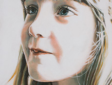 Painted child portrait from photos
