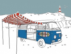 Campervan digital illustration